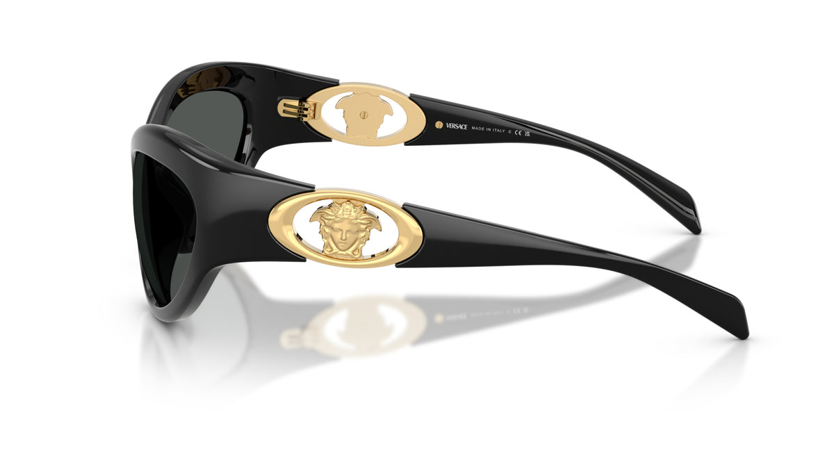 Lunettes de soleil Versace VE4485 GB1/87 – Noir – vue de profil.