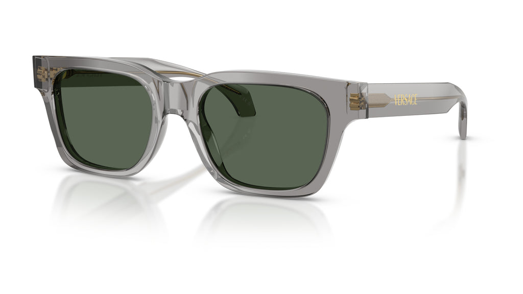 Lunettes de soleil Versace VE4486 551071 – Transparent Gris – vue de trois quarts.
