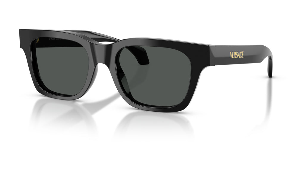 Lunettes de soleil Versace VE4486 GB1/87 – Noir – vue de trois quarts.