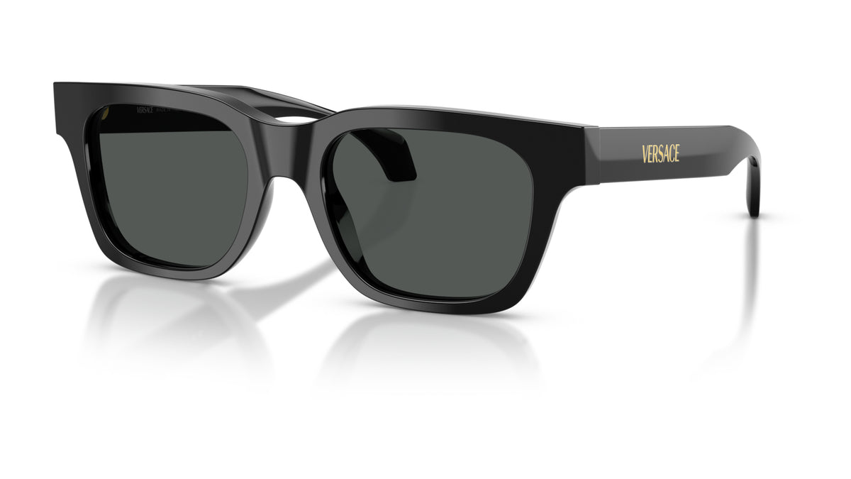 Lunettes de soleil Versace VE4486 GB1/87 – Noir – vue de trois quarts.