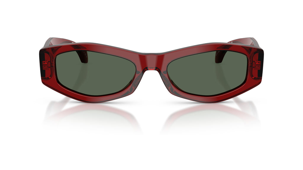 Lunettes de soleil Versace VE4487 551271 – Bordeaux transparent – vue de face.