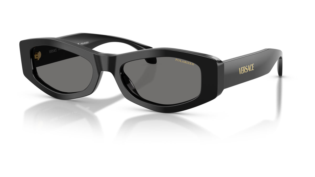 Lunettes de soleil Versace VE4487 GB1/81 – Noir – vue de trois quarts.