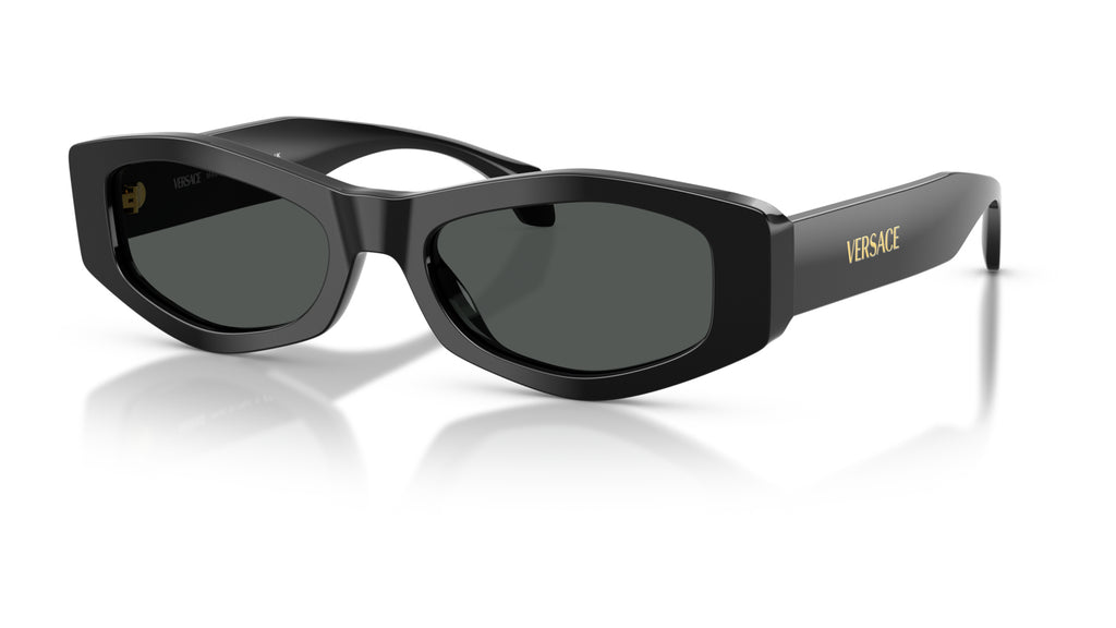 Lunettes de soleil Versace VE4487 GB1/87 – Noir – vue de trois quarts.