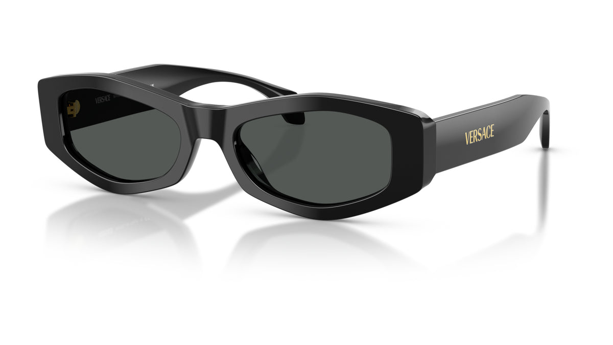Lunettes de soleil Versace VE4487 GB1/87 – Noir – vue de trois quarts.