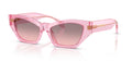 Lunettes de soleil Versace VE4488U 53705M – Rose transparent – vue de trois quarts.