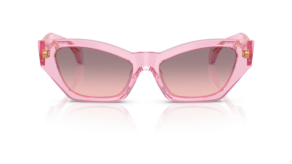 Lunettes de soleil Versace VE4488U 53705M – Rose transparent – vue de face.