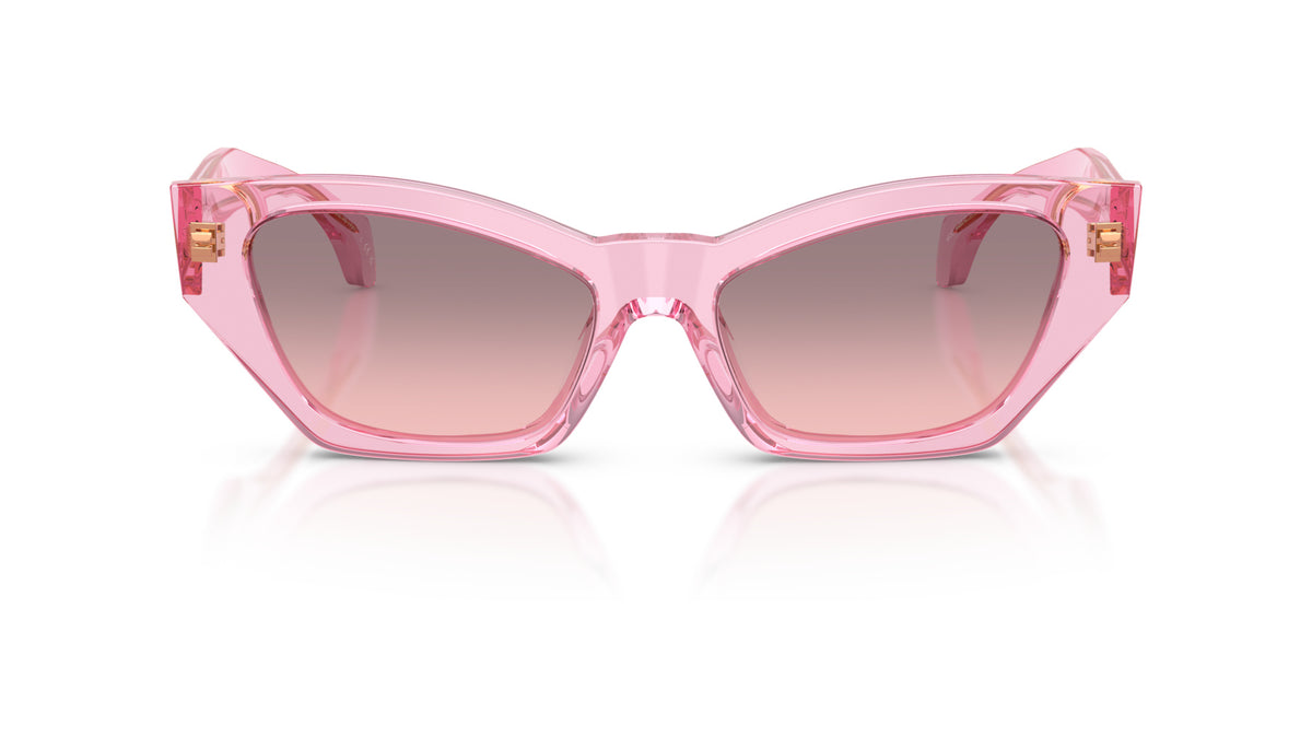 Lunettes de soleil Versace VE4488U 53705M – Rose transparent – vue de face.