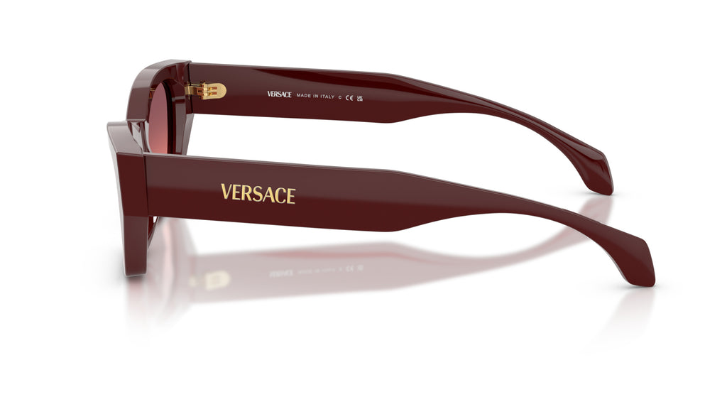 Lunettes de soleil Versace VE4488U 551520 – Rouge uni – vue de profil.