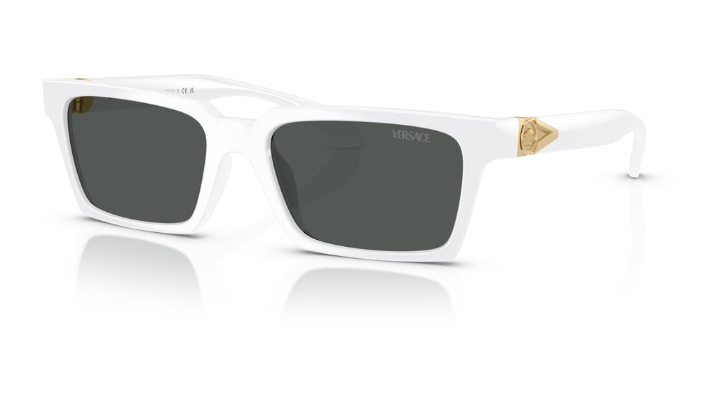Lunettes de soleil Versace VE4490U 314/87 – Blanc – vue de trois quarts.