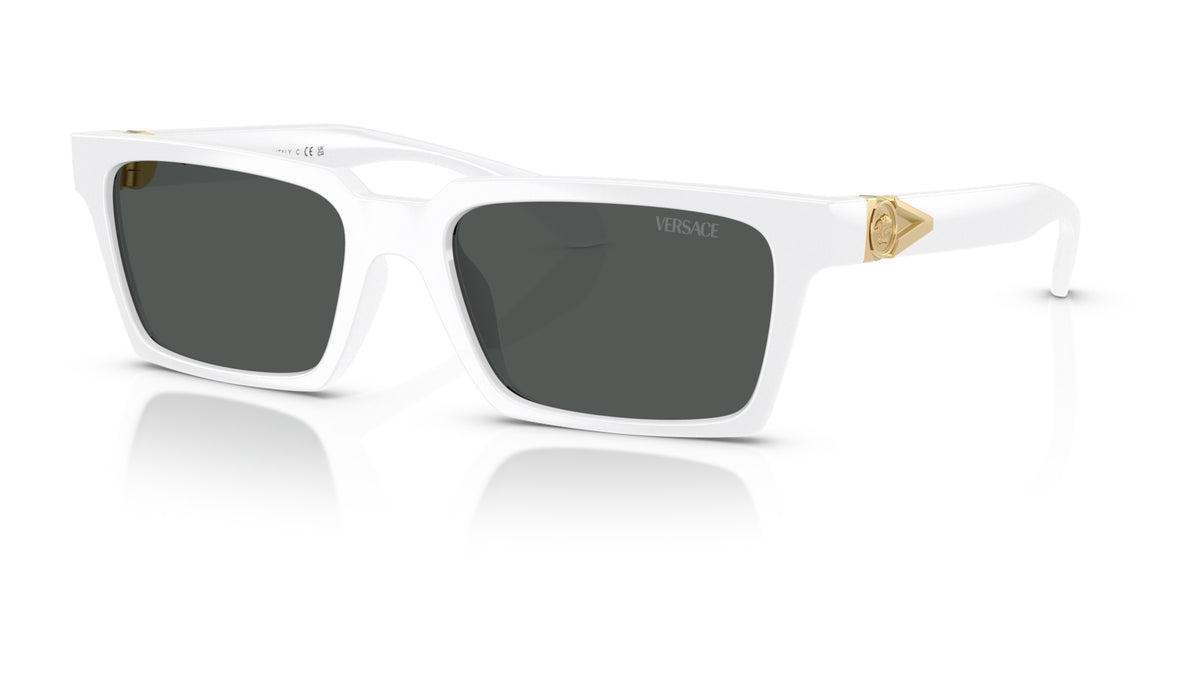 Lunettes de soleil Versace VE4490U 314/87 – Blanc – vue de trois quarts.