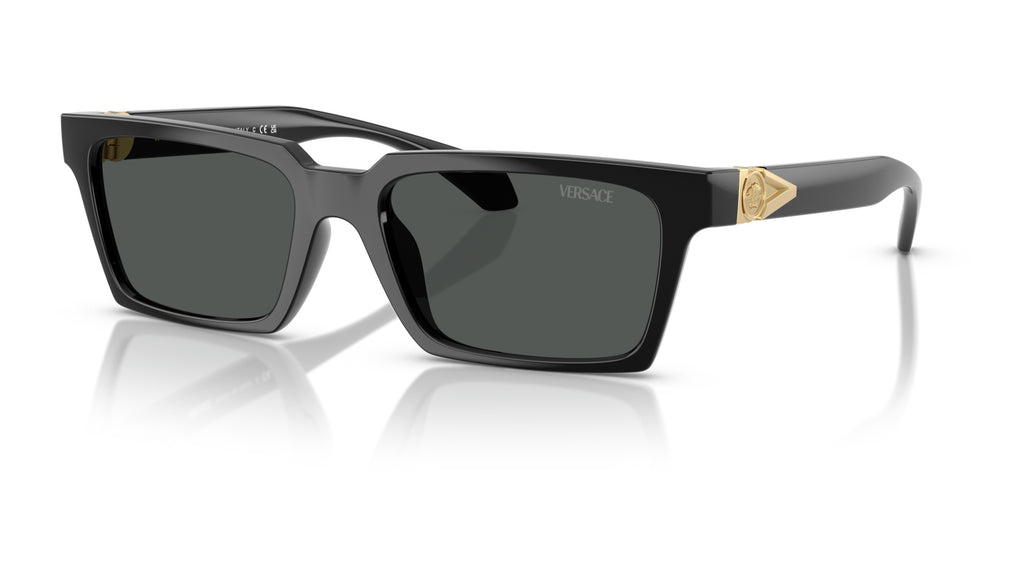 Lunettes de soleil Versace VE4490U GB1/87 – Noir – vue de trois quarts.