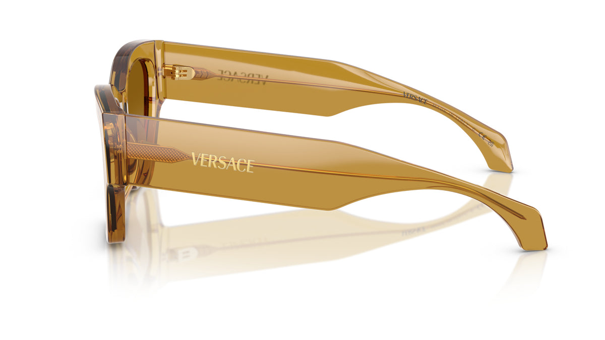 Lunettes de soleil Versace VE4492U 53472L – Transparent Miel – vue de profil.