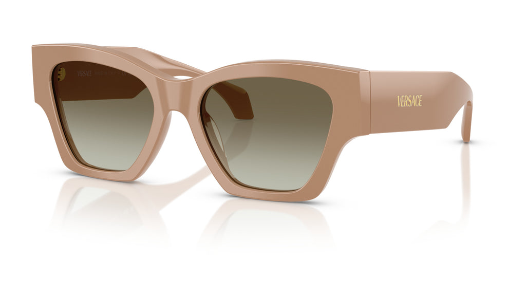 Lunettes de soleil Versace VE4492U 55178E – Camel uni – vue de trois quarts.