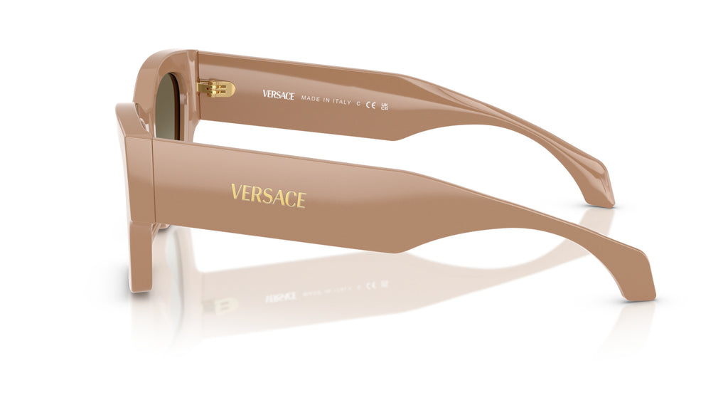 Lunettes de soleil Versace VE4492U 55178E – Camel uni – vue de profil.