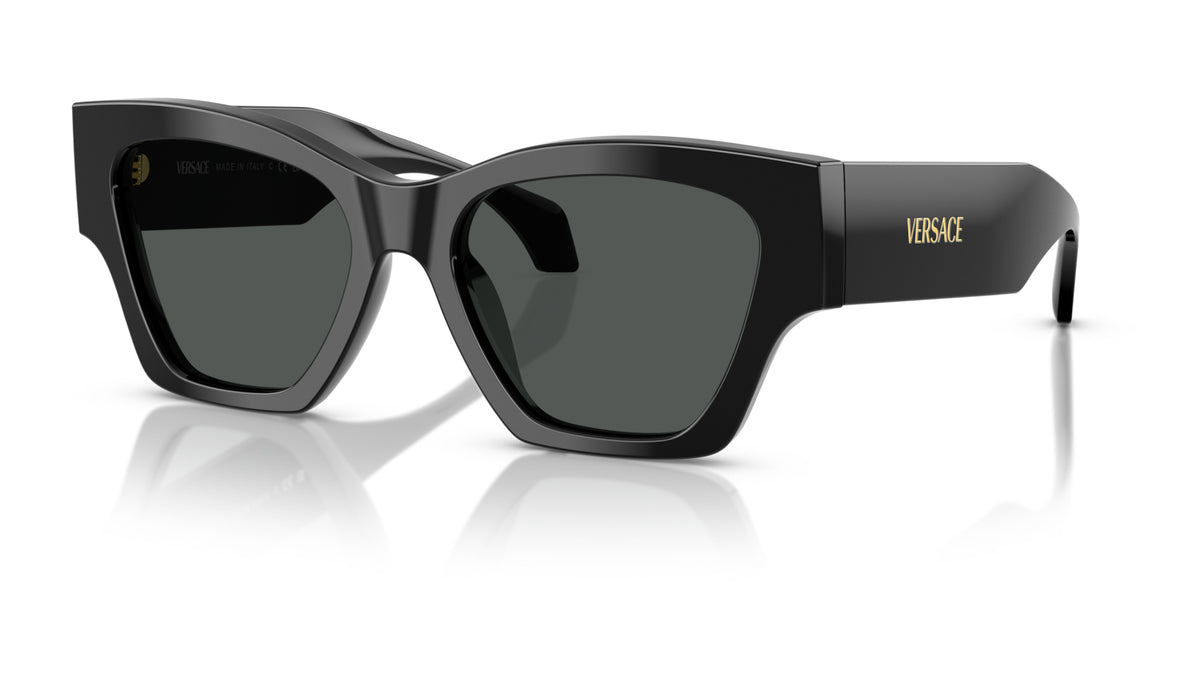 Lunettes de soleil Versace VE4492U GB1/87 – Noir – vue de trois quarts.