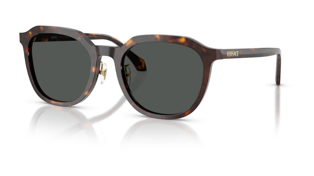 Lunettes de soleil Versace VE4493D 108/87 – Havana foncé – vue de trois quarts.
