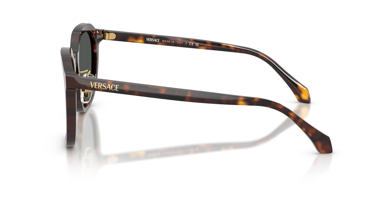 Lunettes de soleil Versace VE4493D 108/87 – Havana foncé – vue de profil.