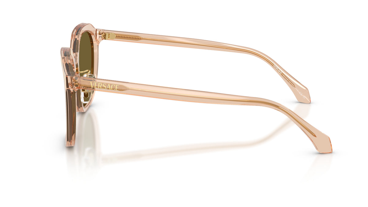 Lunettes de soleil Versace VE4493D 551883 – Transparent Marron clair – vue de profil.