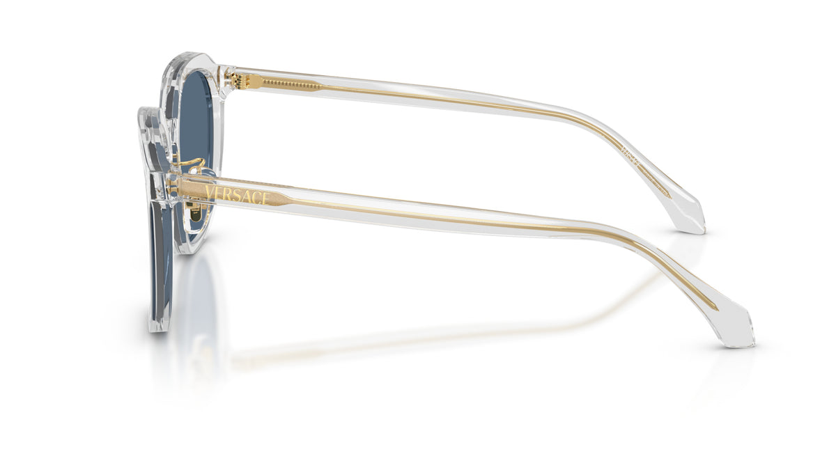 Lunettes de soleil Versace VE4493D 551971 – Transparent Gris – vue de profil.
