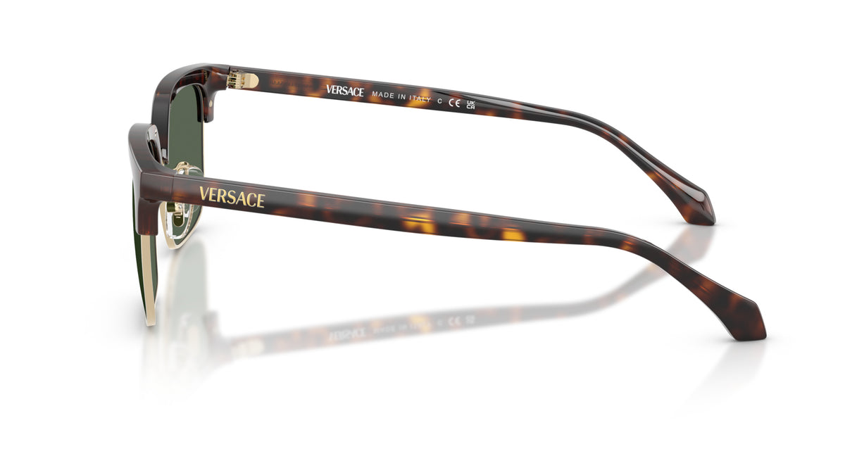 Lunettes de soleil Versace VE4494D 108/71 – Havana foncé – vue de profil.