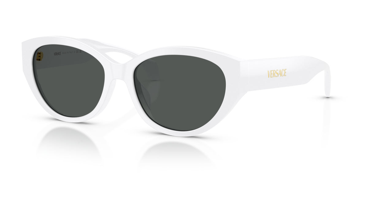 Lunettes de soleil Versace VE4495D 314/87 – Blanc – vue de trois quarts.