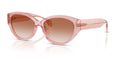 Lunettes de soleil Versace VE4495D 543413 – Pêche Transparent – vue de trois quarts.