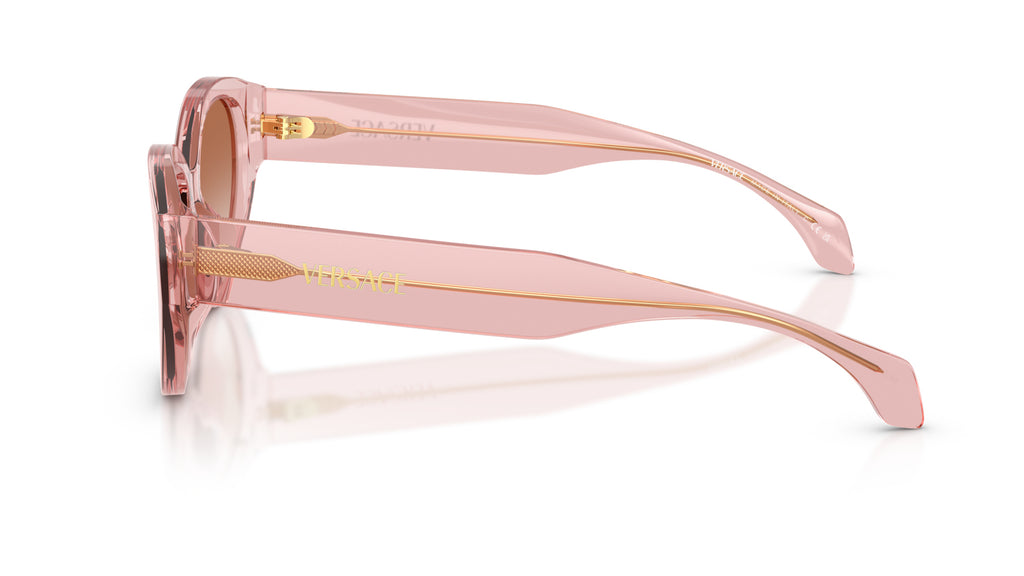 Lunettes de soleil Versace VE4495D 543413 – Pêche Transparent – vue de profil.