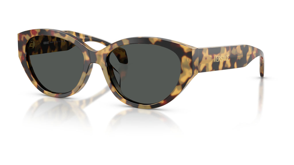 Lunettes de soleil Versace VE4495D 777/87 – Brown/Yellow Havana – vue de trois quarts.