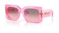 Lunettes de soleil Versace VE4496U 53705M – Rose transparent – vue de trois quarts.