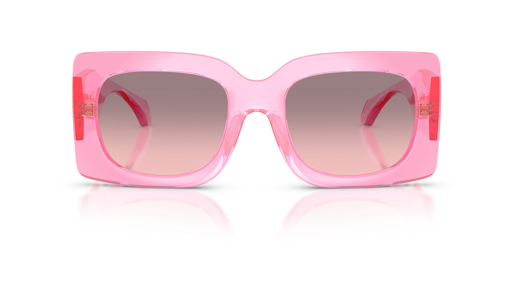 Lunettes de soleil Versace VE4496U 53705M – Rose transparent – vue de face.