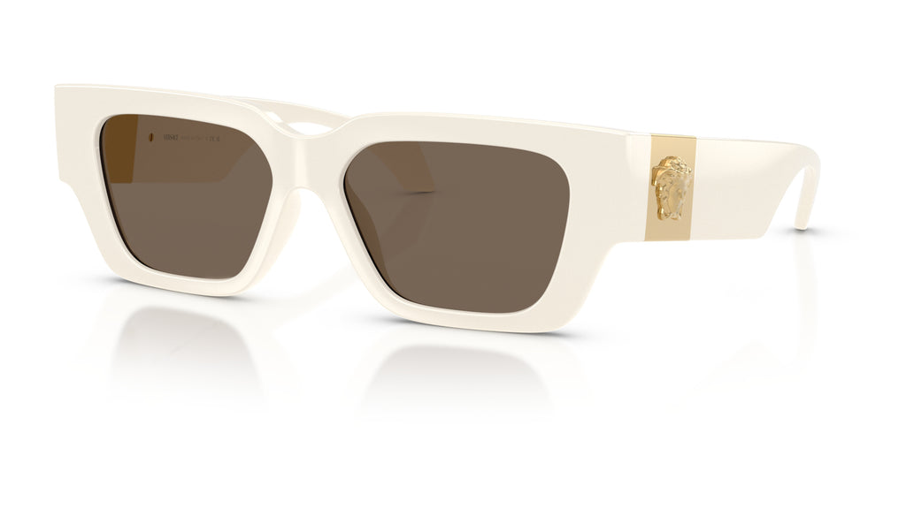 Lunettes de soleil Versace VE4497U 314/73 – Blanc – vue de trois quarts.