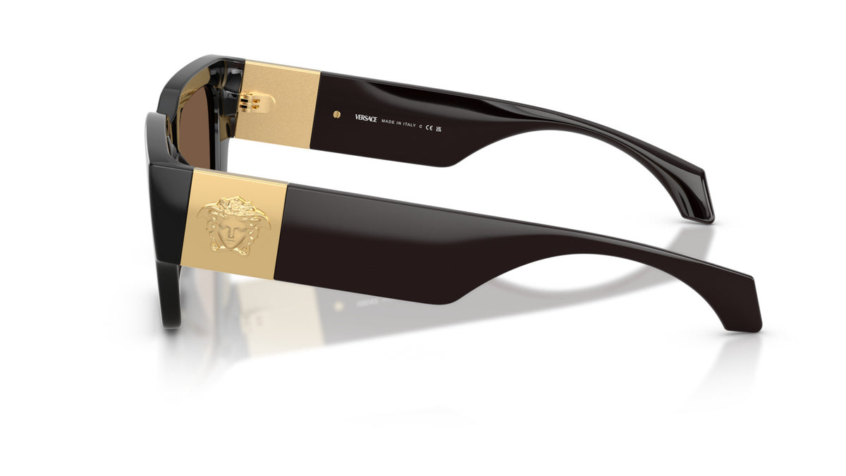 Lunettes de soleil Versace VE4497U 554373 – Transparent Marron – vue de profil.