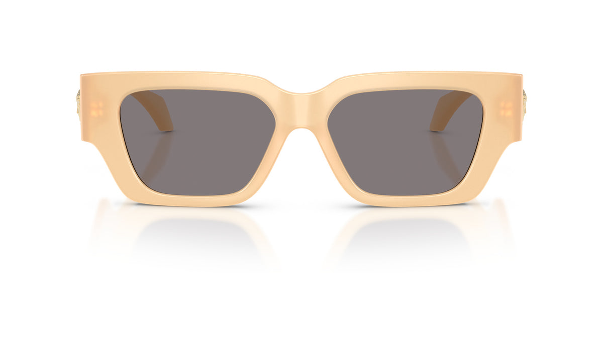 Lunettes de soleil Versace VE4497U 554473 – Marron massepain opale – vue de face.
