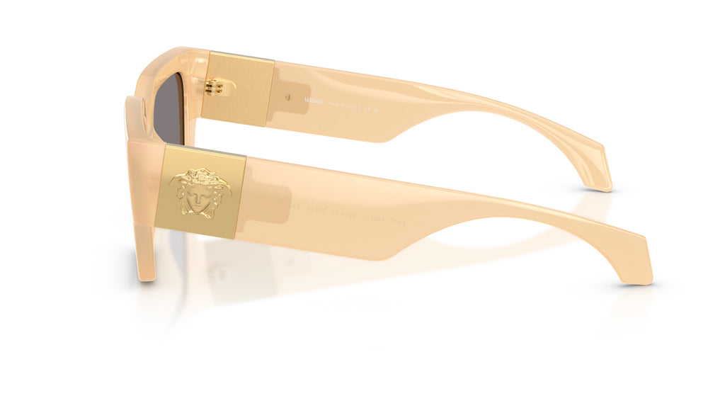 Lunettes de soleil Versace VE4497U 554473 – Marron massepain opale – vue de profil.