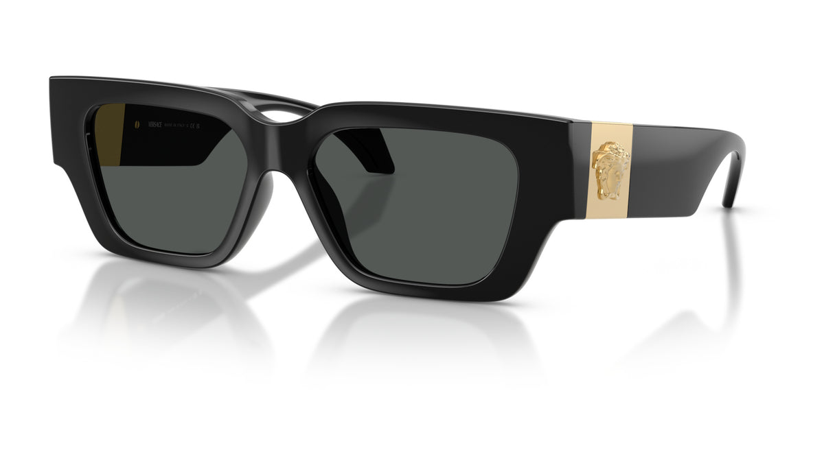 Lunettes de soleil Versace VE4497U GB1/87 – Noir – vue de trois quarts.