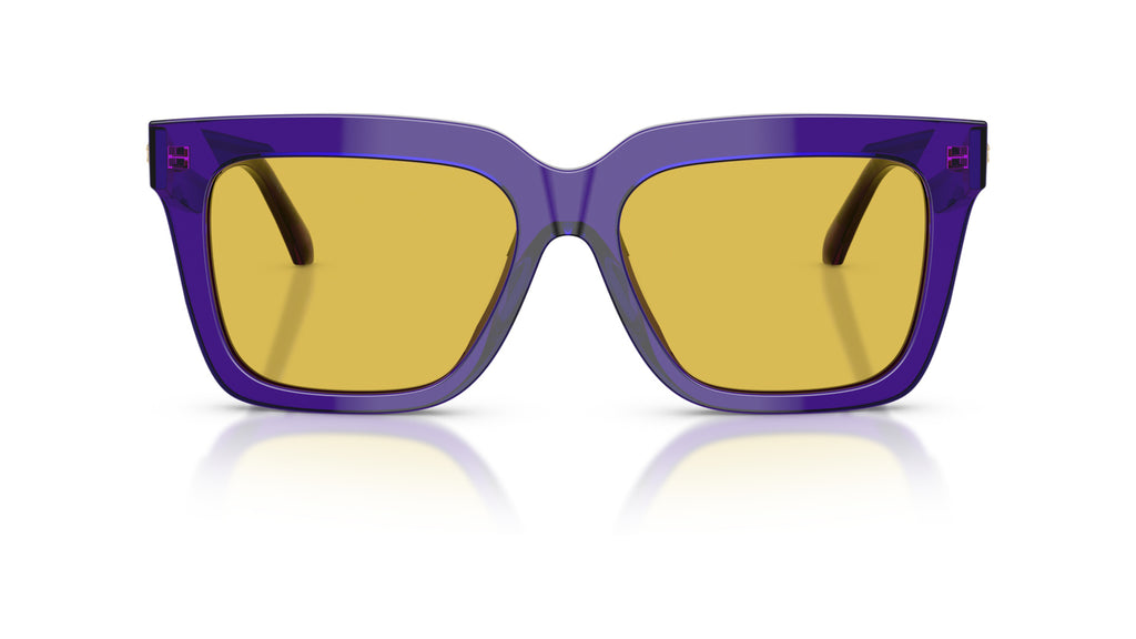 Lunettes de soleil Versace VE4498 554585 – Violet foncé Transparent – vue de face.