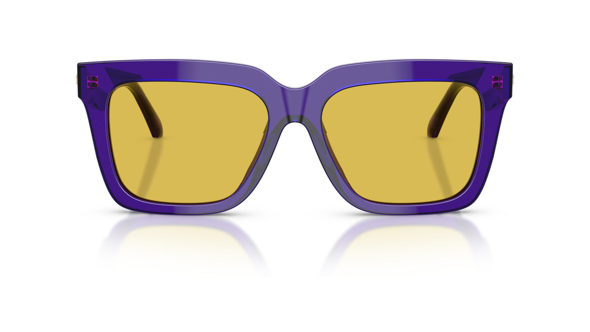 Lunettes de soleil Versace VE4498 554585 – Violet foncé Transparent – vue de face.