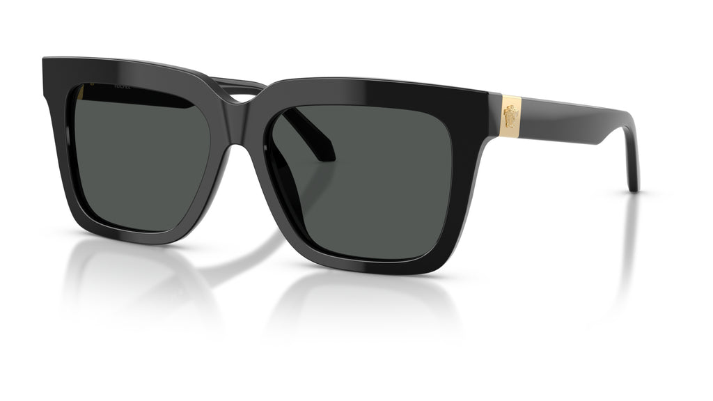 Lunettes de soleil Versace VE4498 GB1/87 – Noir – vue de trois quarts.