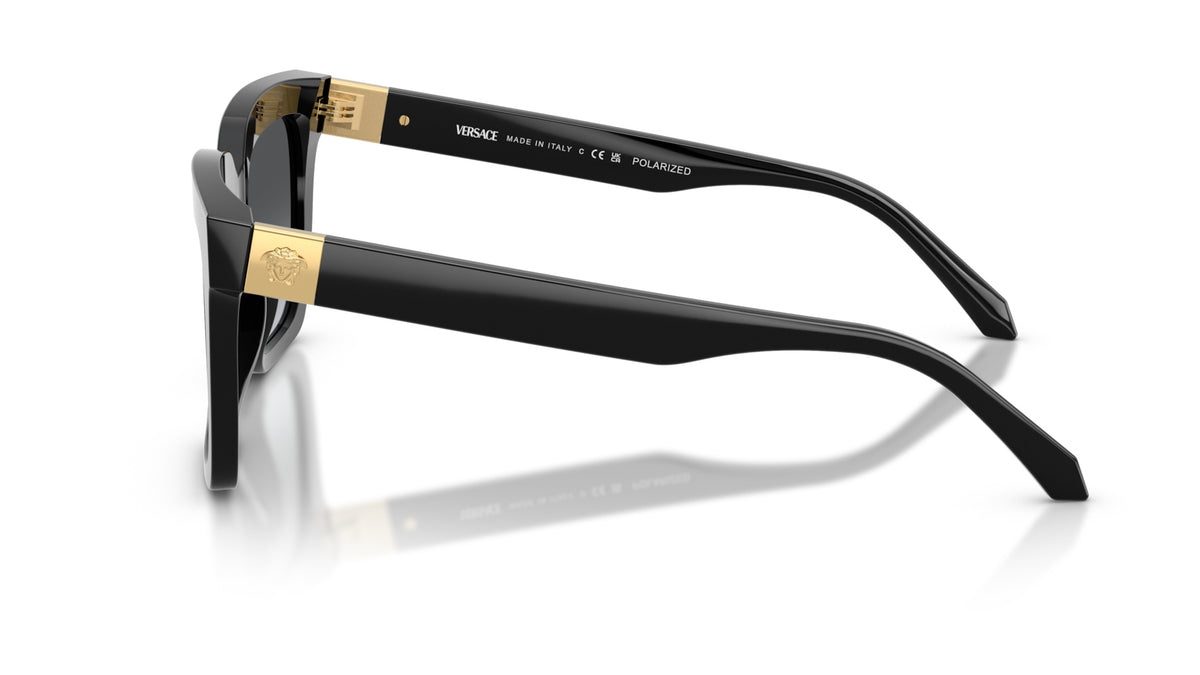 Lunettes de soleil Versace VE4498 GB1/T3 – Noir – vue de profil.