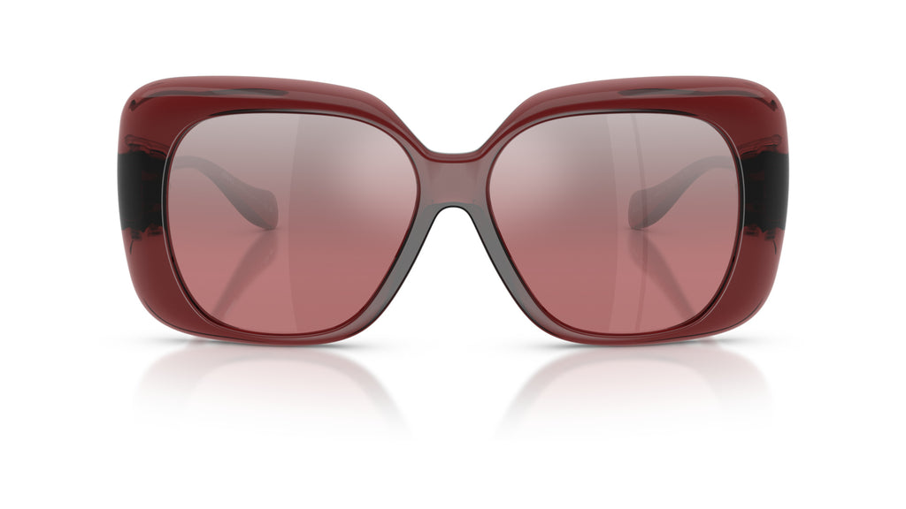 Lunettes de soleil Versace VE4499U 55397E – Rouge transparent – vue de face.
