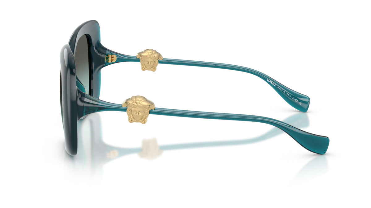 Lunettes de soleil Versace VE4499U 55402A – Transparent Bleu – vue de profil.