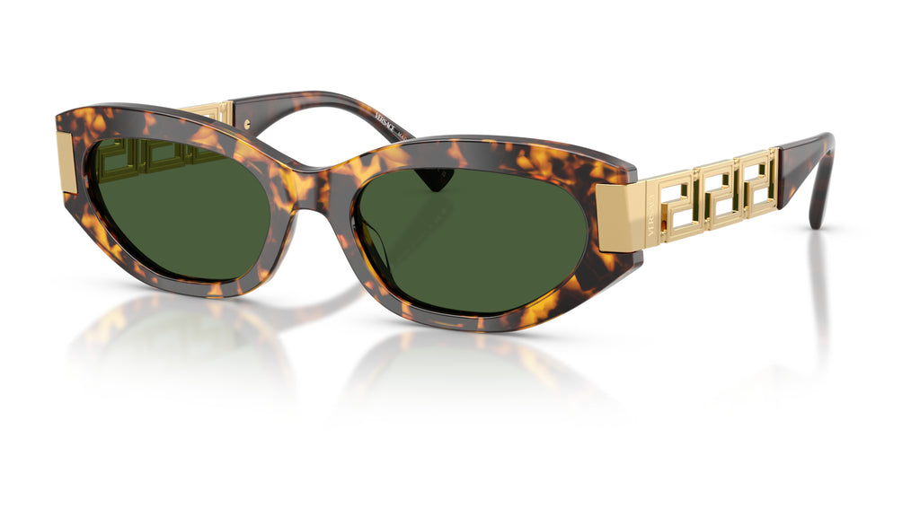 Lunettes de soleil Versace VE4501 551471 – Marron Écaille de tortue – vue de trois quarts.