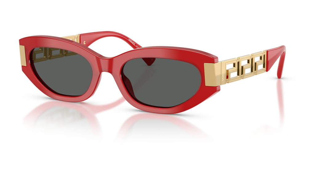 Lunettes de soleil Versace VE4501 554287 – Rouge total – vue de trois quarts.