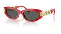 Lunettes de soleil Versace VE4501 554287 – Rouge total – vue de trois quarts.