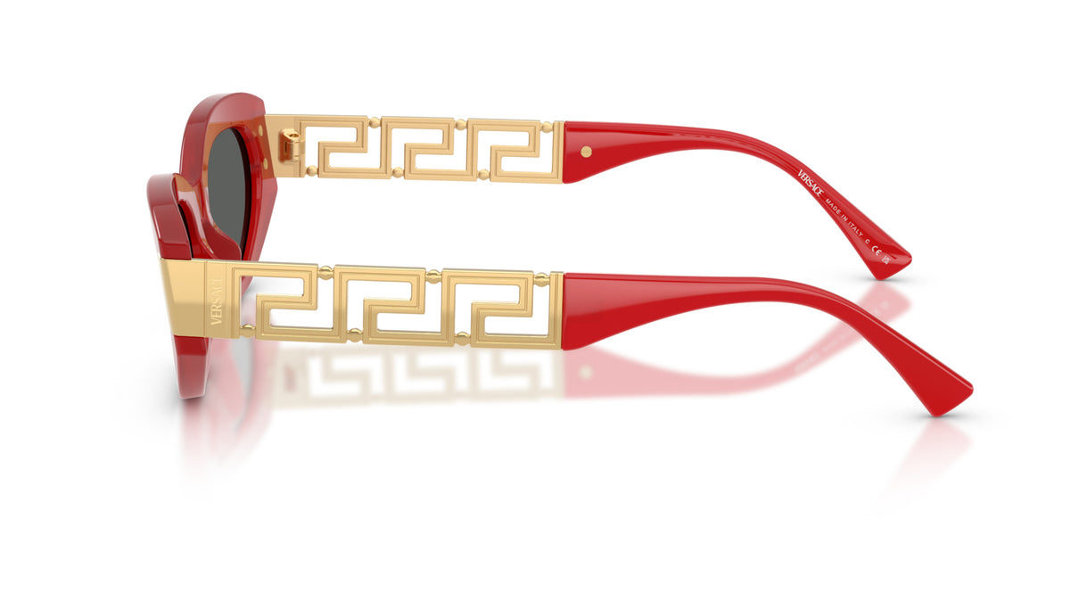 Lunettes de soleil Versace VE4501 554287 – Rouge total – vue de profil.