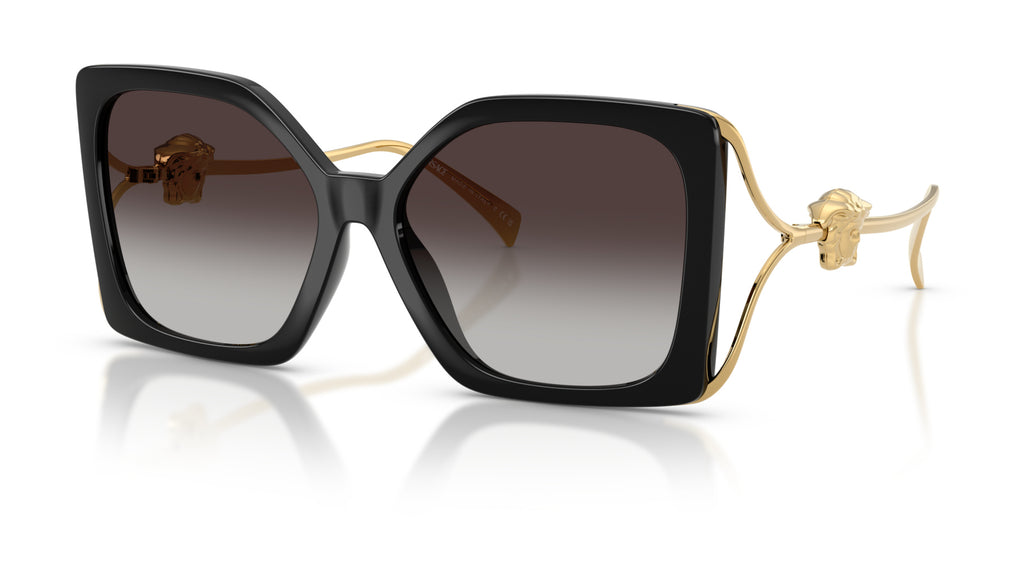 Lunettes de soleil Versace VE4502U GB1/87 – Noir – vue de trois quarts.