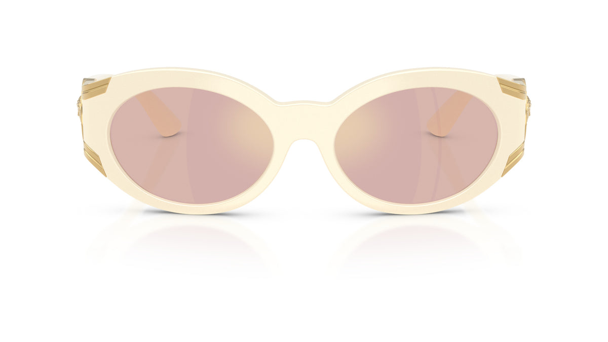 Lunettes de soleil Versace VE4503U 55331T – Blanc-lait – vue de face.