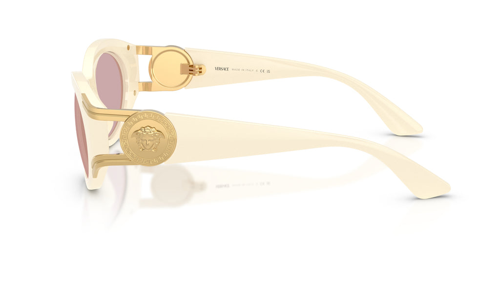 Lunettes de soleil Versace VE4503U 55331T – Blanc-lait – vue de profil.