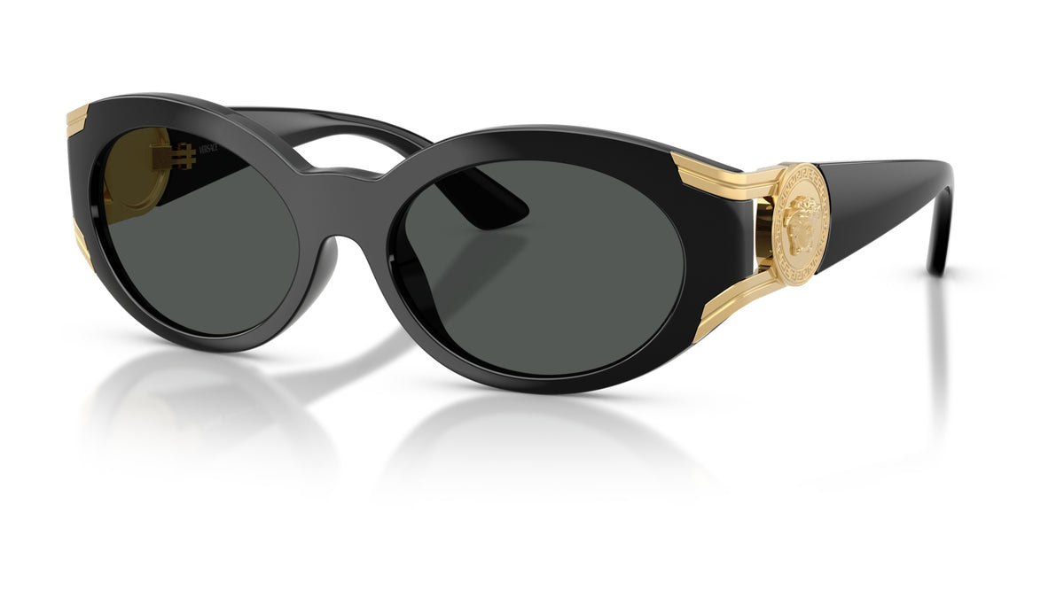 Lunettes de soleil Versace VE4503U GB1/87 – Noir – vue de trois quarts.