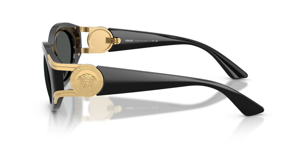 Lunettes de soleil Versace VE4503U GB1/87 – Noir – vue de profil.